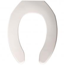 Church 255SSC 000 - Elongated Plastic Open Front Less Cover Toilet Seat in White with Self-Sustaining Check Hinge