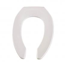 Church 295CT 000 - Elongated Open Front Less Cover Commercial Plastic Toilet Seat in White with STA-TITE Commercial F