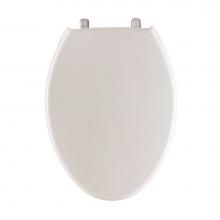 Church 383SS 000 - Elongated Commercial Plastic Toilet Seat in White with Self-Sustaining Stainless Steel Hinge