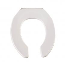 Church 397CT 000 - Round Open Front Less Cover Commercial Plastic Toilet Seat in White with STA-TITE Commercial Faste