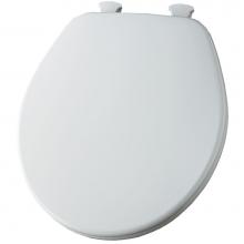 Church 7F540ECBP 000 - Round Enameled Wood Toilet Seat White Removes for Cleaning