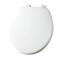 Church 540EC 000 - Round Enameled Wood Toilet Seat in White with Easy-Clean & Change Hinge