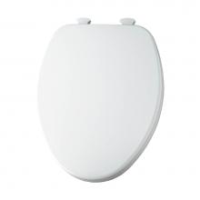 Church 585EC 000 - Elongated Enameled Wood Toilet Seat in White with Easy-Clean & Change Hinge