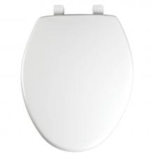 Church 7200SLEC 000 - Elongated Plastic Toilet Seat in White with Easy-Clean & Change and Whisper-Close Hinge