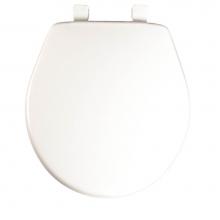 Church 720SLEC 000 - Round Plastic Toilet Seat in White with Easy-Clean & Change and Whisper-Close Hinge