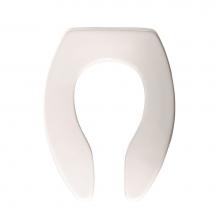 Church 9500CT 000 - Elongated Open Front Less Cover Commercial Plastic Toilet Seat in White with STA-TITE Commercial F