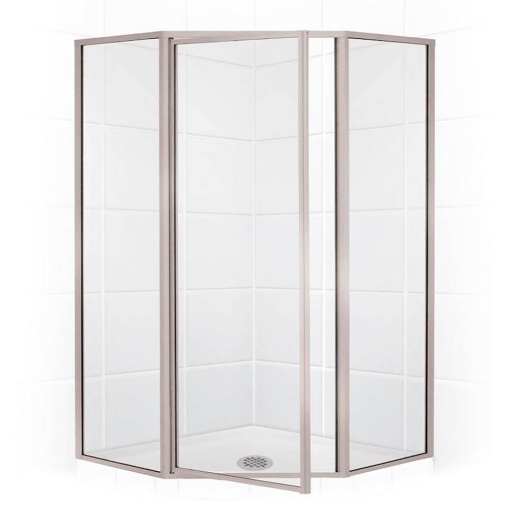 Neo Angle Shower Enclosure with Clear Glass, 42&apos;&apos;, Brushed Nickel