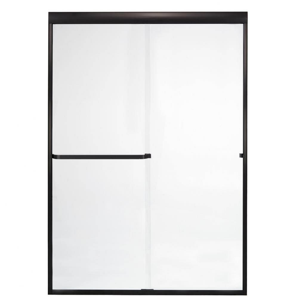 Frameless Bypass Door with Clear Glass, 48&apos;&apos;, Oil Rub Bronze