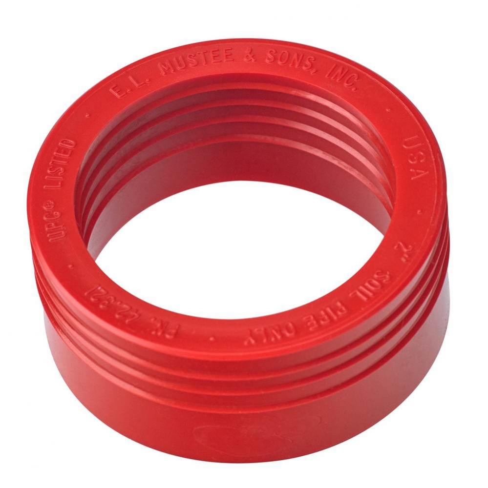Drain Seal, 2&apos;&apos;, Red, For Soil Pipe Only, Use PVC Standard Shower Drain, 2&apos;&apos; M
