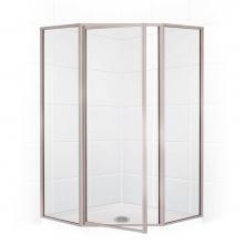 Mustee And Sons 36.762 - Neo Angle Shower Enclosure with Clear Glass, 36'', Brushed Nickel