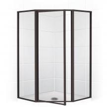 Mustee And Sons 36.763 - Neo Angle Shower Enclosure with Clear Glass, 36'', Oil Rub Bronze