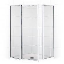Mustee And Sons 38.751 - Neo Angle Shower Enclosure with Clear Glass, 38'', Chrome