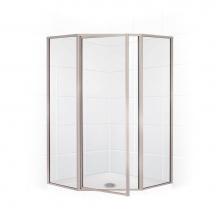 Mustee And Sons 38.752 - Neo Angle Shower Enclosure with Clear Glass, 38'', Brushed Nickel