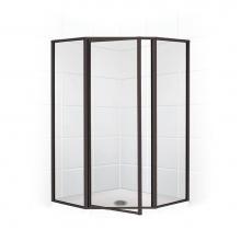 Mustee And Sons 38.753 - Neo Angle Shower Enclosure with Clear Glass, 38'', Oil Rub Bronze