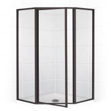 Mustee And Sons 42.753 - Neo Angle Shower Enclosure with Clear Glass, 42'', Oil Rub Bronze