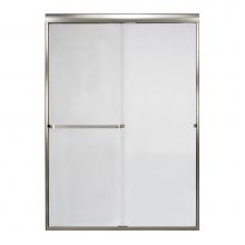 Mustee And Sons 48.407 - Frameless Bypass Door with Clear Glass, 48'', Brushed Nickel