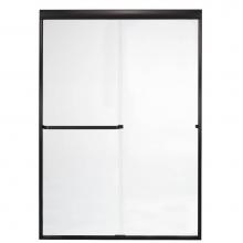 Mustee And Sons 48.408 - Frameless Bypass Door with Clear Glass, 48'', Oil Rub Bronze
