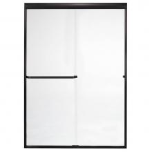 Mustee And Sons 60.408 - Frameless Bypass Door with Clear Glass, 60'', Oil Rub Bronze