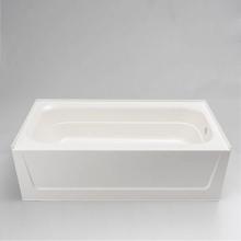 Mustee And Sons T6030R-AFD - Topaz Bathtub, 30''x60'', Fiberglass, White, Right Hand Above Floor Drain