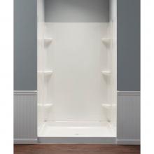 Mustee And Sons 247WHT - Durawall Shower Wall, White, Fits up to 48'' Wx42'' D Alcove