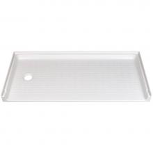 Mustee And Sons 360L - Durabase Barrier Free Shower Floor, Left Hand Drain, 30'' Wx60'' D, White
