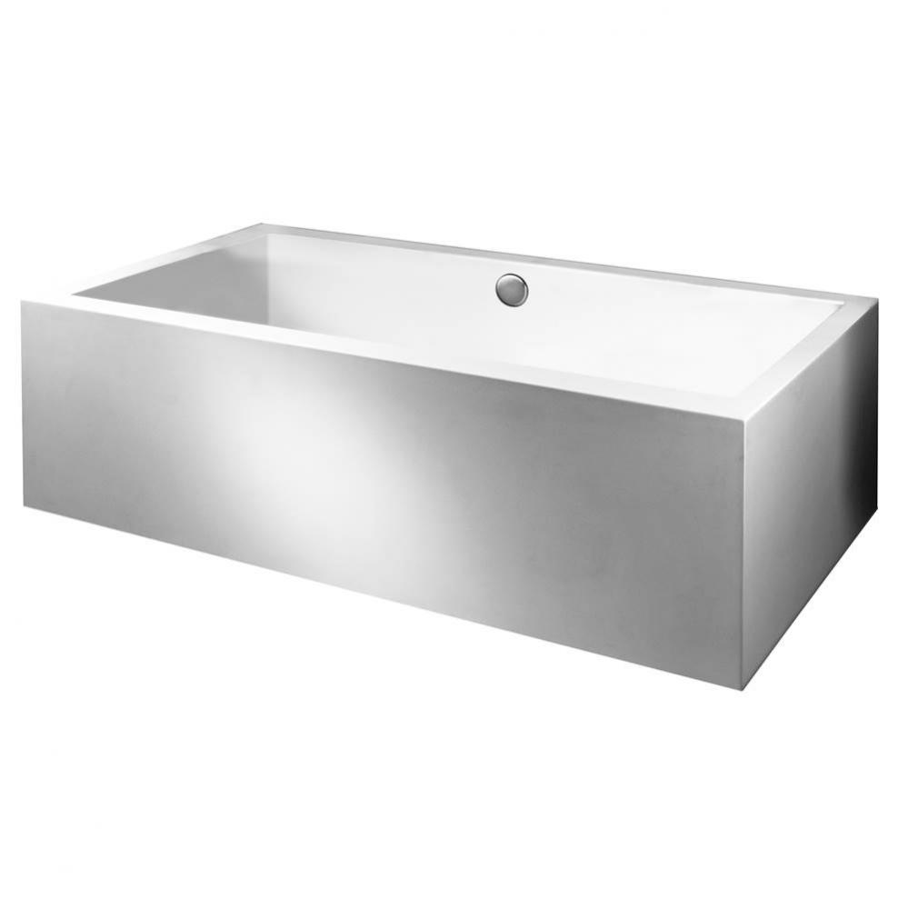 Andrea 16A Acrylic Cxl Sculpted 1 Side Air Bath/Microbubbles - White (71.5X41.625)