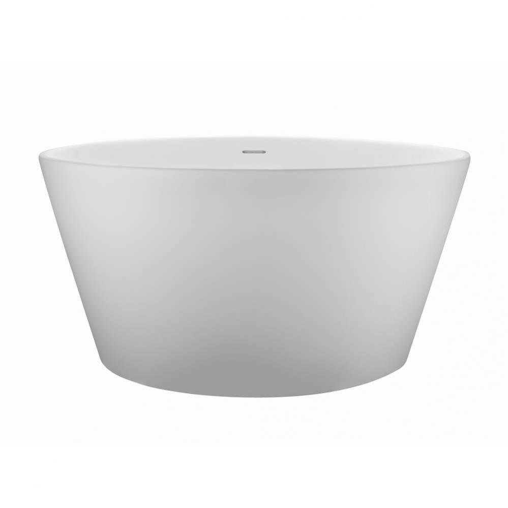 Halo Sculpturestone Freestanding/Undermount Round Flat Top Rim Air Bath - Gloss Biscuit (52 X52)