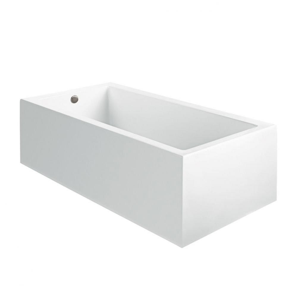 Andrea 6A Acrylic Cxl Sculpted 1 Side Air Bath Elite/Microbubbles - White (60X32)