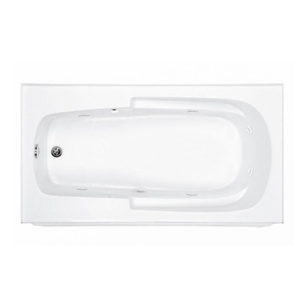 60X32 White Left Hand Drain Integral Skirted Air Bath W/ Integral Tile Flange-Basics