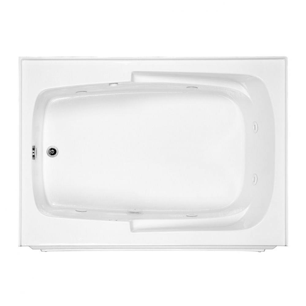 60X42 BISCUIT RIGHT HAND DRAIN INTEGRAL SKIRTED AIR BATH W/ INTEGRAL TILE FLANGE-BAS