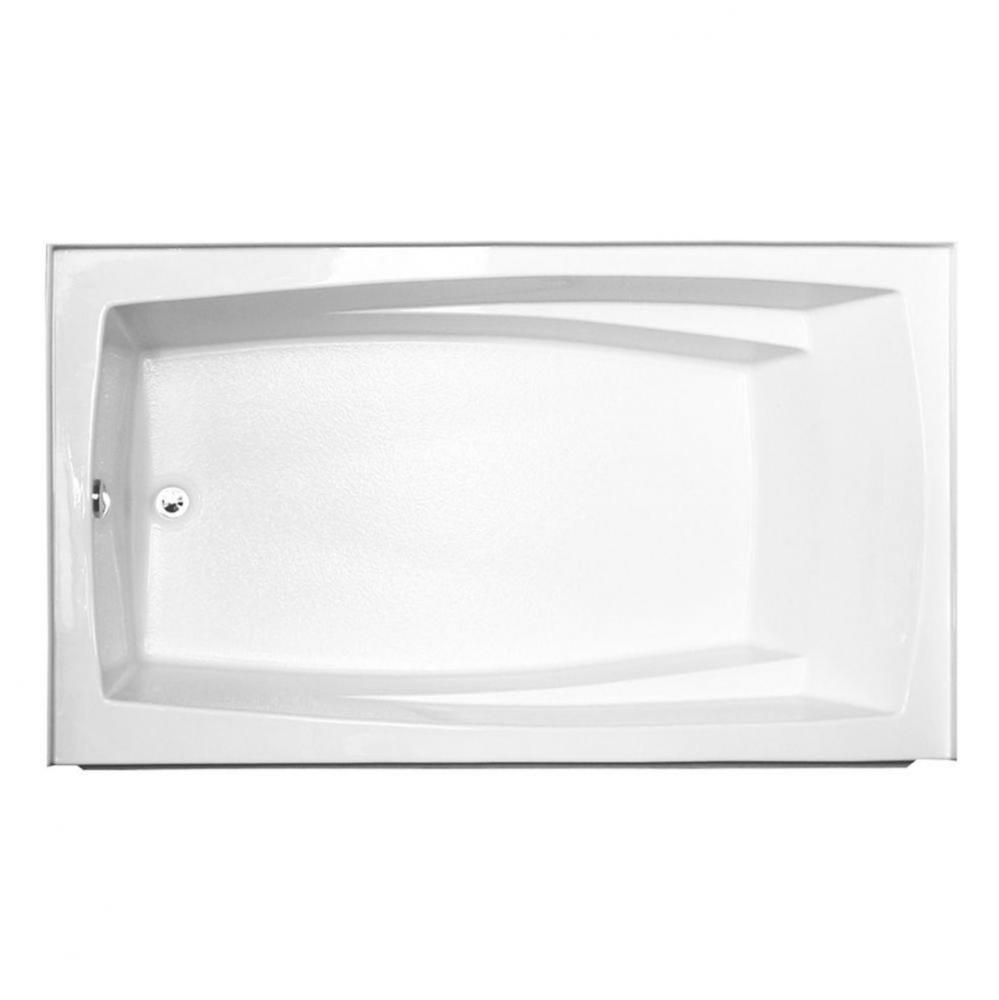 72X42 White Left Hand Drain Integral Skirted Air Bath W/ Integral Tile Flange-Basics