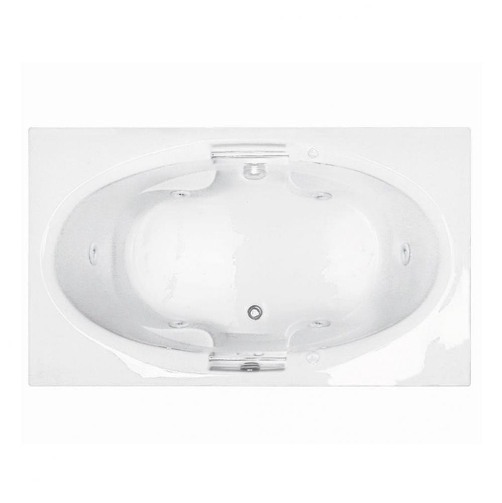 71X42 White Center Drain Air Bath-Basics