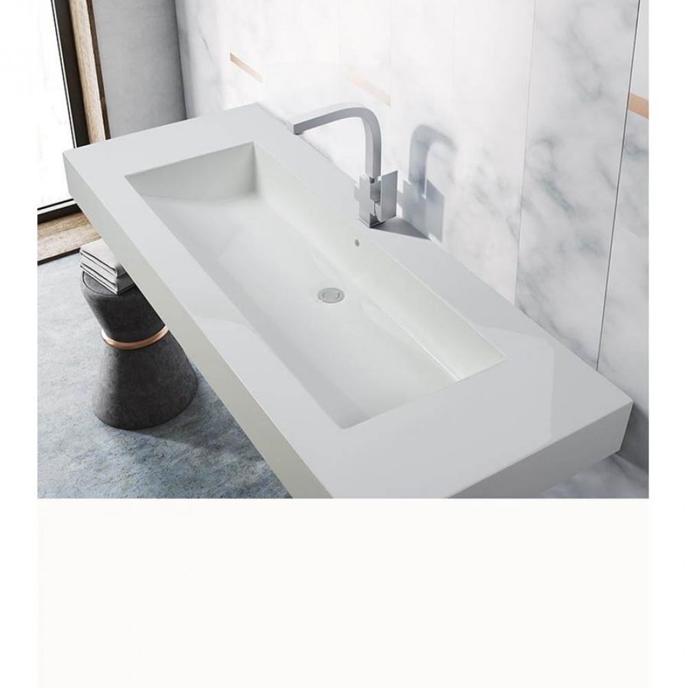 METROPOLIS WALL- MOUNTED SINK 52X20X5 GLOSS BISCUIT