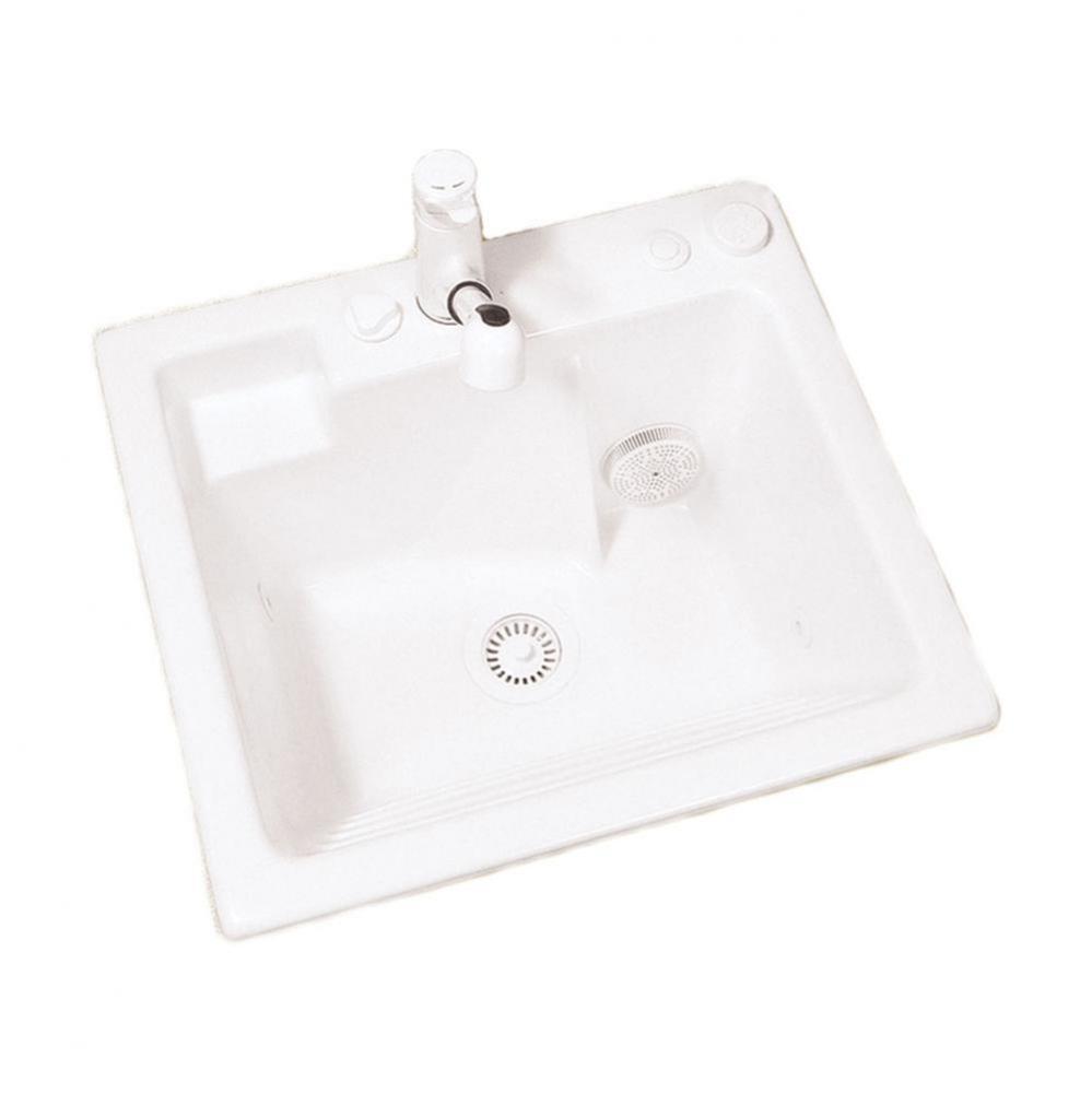 BISCUIT JENTLE JET LAUNDRY SINK WITH WASHBOARD FRONT