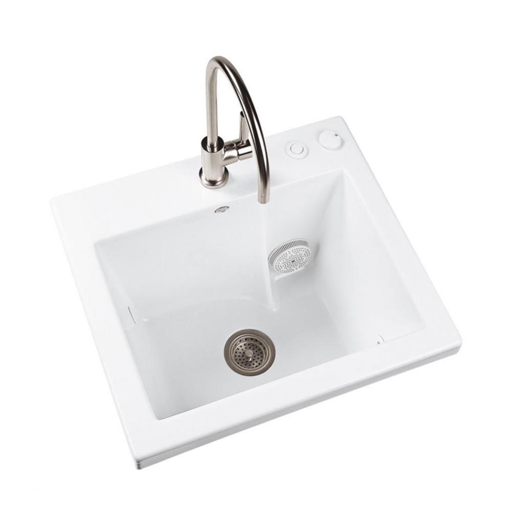 BISCUIT UNDERMOUNT JENTLE JET LAUNDRY SINK-SMOOTH FRONT