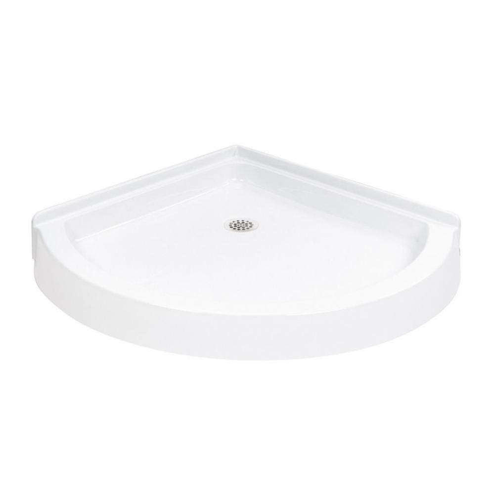 35.75X35.75X5 WHITE CURVED FRONT SHOWER BASE