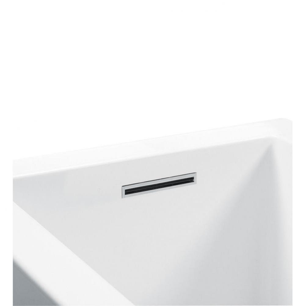 Slim Line Integrated Overflow W/Toe Tap - Brushed Nickel