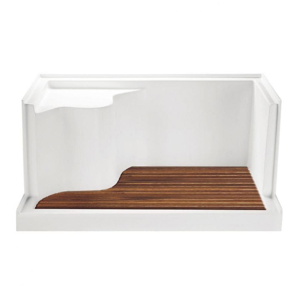 Teak Shower Tray For Mtsb-4832 Seated End Drain