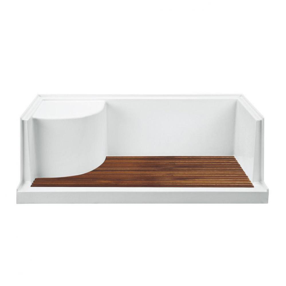 Teak Shower Tray For Mtsb-6030 Seated End Drain