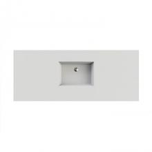 MTI Baths C802S68-WH-GL - Petra 2 Sculpturestone Counter Sink Single Bowl Up To 68''- Gloss White