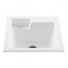 MTI Baths MTLS110-BI - Basics Acrylic Cxllaundry Single Bowl Washboard Front - Biscuit (25X22)