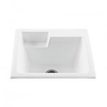 MTI Baths MTLS110-BO - 25X22 Bone Single Bowl Basics Laundry Sink-Universal