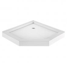 MTI Baths SB38NA-BI - 3838 Acrylic Cxl Center Drain Neo Angle 2-Sided Integral Tile Flange - Biscuit