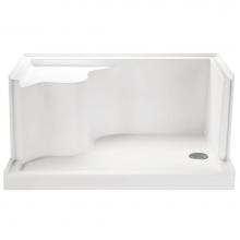 MTI Baths SB4832SEATBIRH - 4832 Acrylic Cxl Rh Drain Integral Seat/Tile Flange - Biscuit