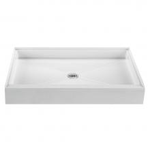 MTI Baths SB4834-BI - 4834 Acrylic Cxl Center Drain 48'' Threshold 3-Sided Integral Tile Flange - Biscuit