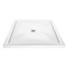 MTI Baths SB4848MTBI - 4848 Acrylic Cxl Center Drain Multi Threshold - Biscuit