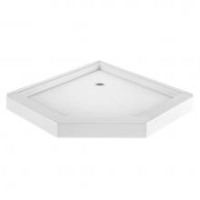 MTI Baths SB51NA-BO - 51X51 Neo Angle Bone Center Drain Shower Base W/ 2-Sided Integral Tile Flange