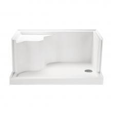 MTI Baths SB6032SEATBIRH - 6032 Acrylic Cxl Rh Drain Integral Seat/Tile Flange - Biscuit