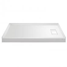 MTI Baths SBDM6036SOHD-LH-WH - 6036 Dolomatte Singe Lh Hidden Drain 3-Sided Integral Tile Flange - White