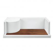 MTI Baths TK-6048SEATED - TEAK SHOWER TRAY FOR MTSB-6048 SEATED END DRAIN